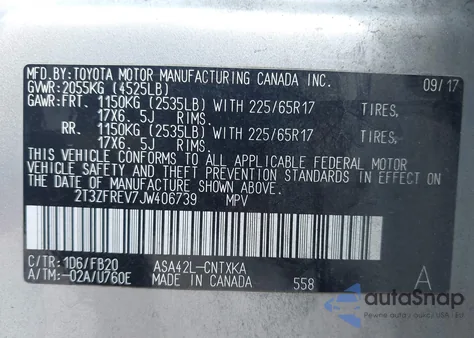 2018 Toyota Rav4 Le from USA, damaged, VIN 2T3ZFREV7JW406739